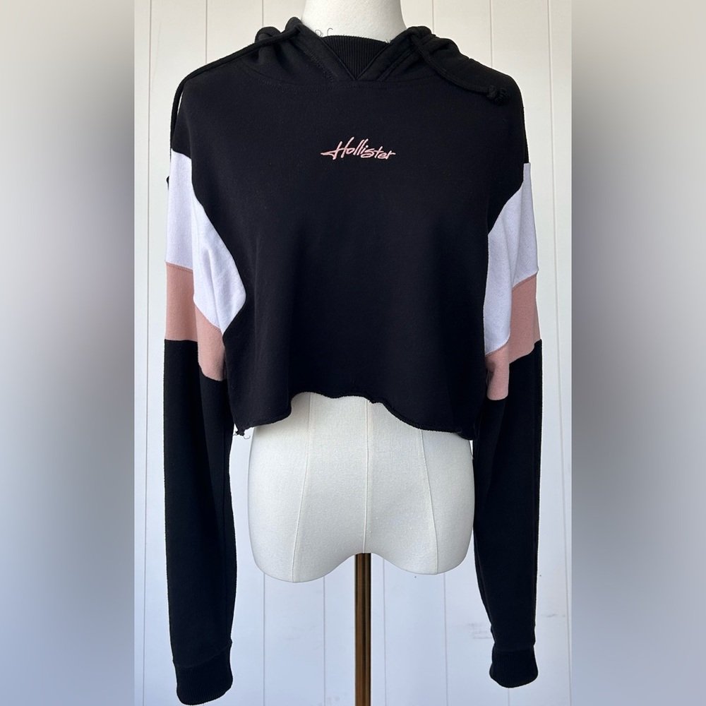 Hollister Women’s Cropped Hooded Pullover Sweatshirt Size Large